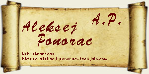 Aleksej Ponorac vizit kartica